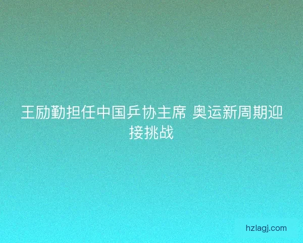 王励勤担任中国乒协主席 奥运新周期迎接挑战