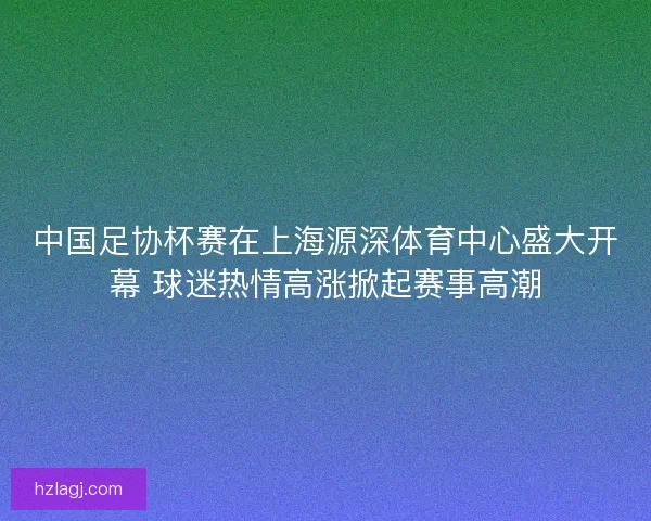 中国足协杯赛在上海源深体育中心盛大开幕 球迷热情高涨掀起赛事高潮